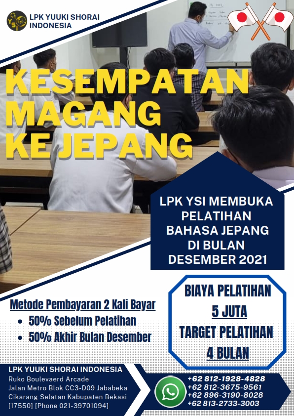 PROMO PELATIHAN BAHASA JEPANG BULAN DESEMBER 2021